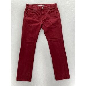 Express Jeans Mens 32x32 Rocco Slim Fit Skinny Leg Red Denim Button Fly Grunge